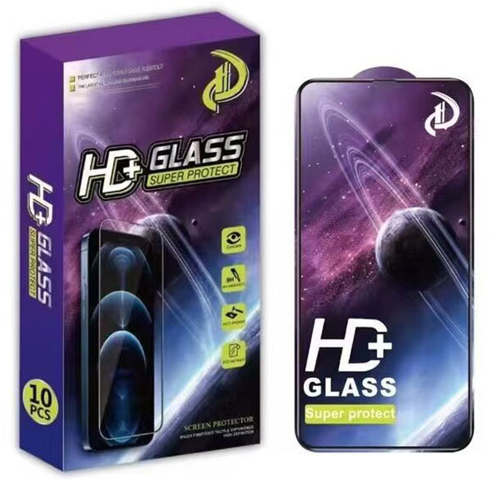 OEM skærmbeskyttelsesfilm til Apple iPhone 17 Pro Max, hærdet glas, fuld lim, sæt med 10 stk., 9D, sort