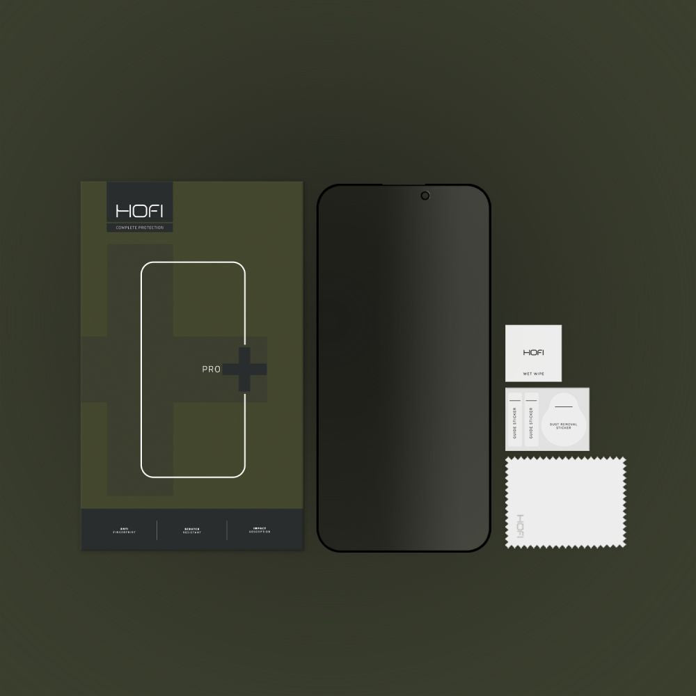 Beskyttelsesfilm til skærm Privacy HOFI PRO+ til Apple iPhone 15, Hærdet glas, Full Glue