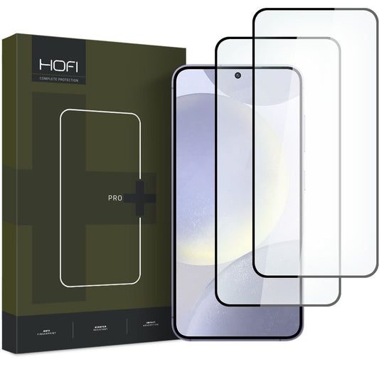 Screen Protector HOFI Glass PRO+ for Samsung Galaxy S24 S921, Glass Shield, Full Glue, Set 2 pieces, 2.5D, Black