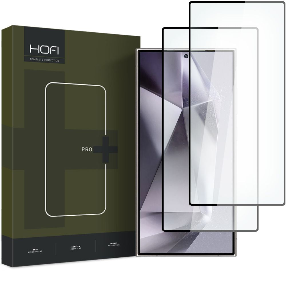 Beskyttelsesfilm til skærm HOFI Glass PRO+ til Samsung Galaxy S24 Ultra S928, Hærdet glas, Fuldklæbende, Sæt med 2 stykker, 2.5D, Sort
