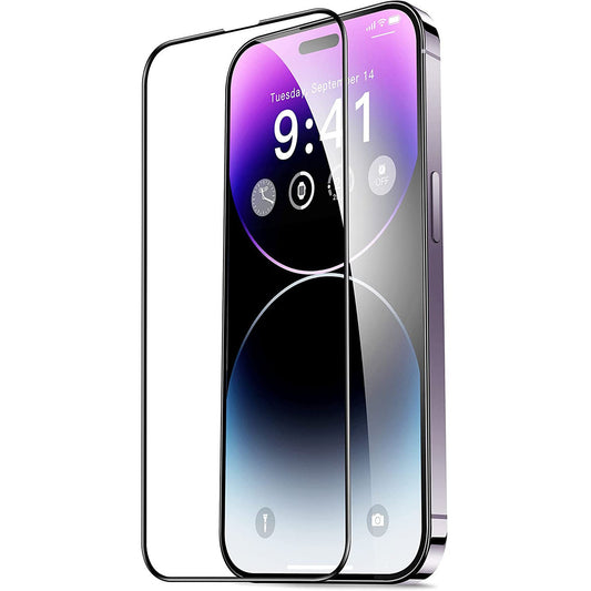 Veason PRO Skærmbeskytter til Apple iPhone 14 Pro, Hærdet Glas, Fuld Lim, 6D, Sort