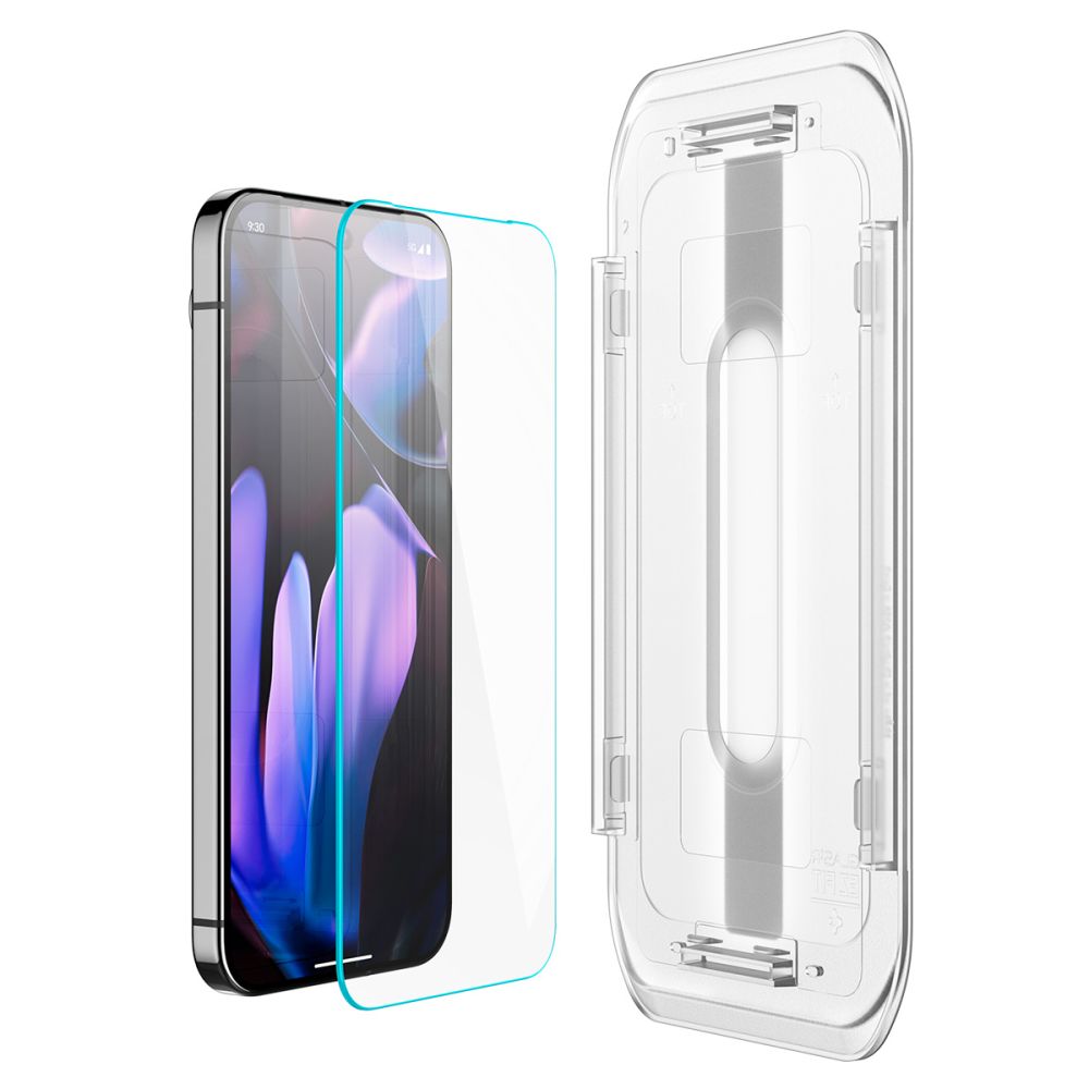 Skærmbeskyttelsesfilm Spigen GlastR EZ FIT til Google Pixel 9 / 9 Pro, Hærdet Glas, Fuldklæbende, Sæt med 2 stykker, 2.5D AGL08442
