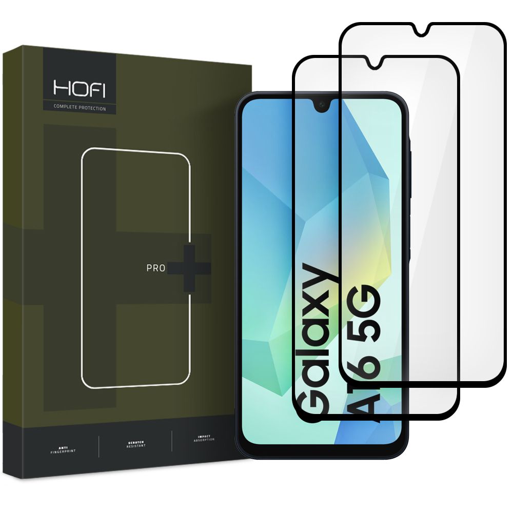 Beskyttelsesfilm til skærm HOFI Glass PRO+ til Samsung Galaxy A17 4G / A17 5G, Hærdet Glas, Fuldklæbende, Sæt med 2 stykker, 2.5D, Sort