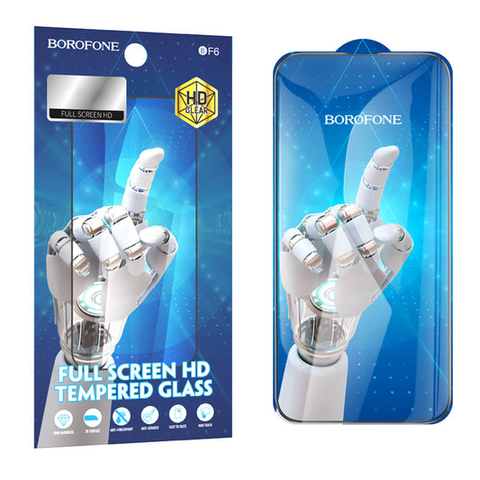 Skærmbeskytter BF6 Diamond Armor til Apple iPhone 15 Pro Max, glasbeskyttet, fuld limning, sæt med 10 stykker, sort