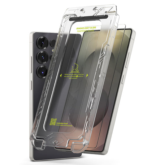 Skærmbeskyttelsesfilm Ringke Easy Slide til Samsung Galaxy S25 Ultra S938, Hærdet Glas, Fuldklæbende, Sæt med 2 stykker