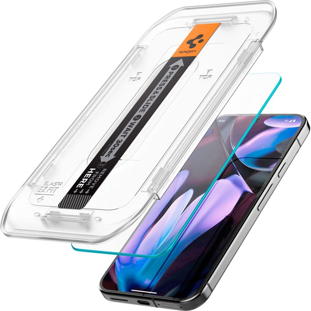 Beskyttelsesfilm til skærm Spigen GlastR EZ FIT til Google Pixel 9 Pro XL, Hærdet Glas, Fuldklæbende, Sæt med 2 stykker
