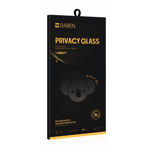 Privacy Bear skærmbeskytter til Apple iPhone 17e / 16e / 14 / 13 Pro, hærdet glas, fuld lim