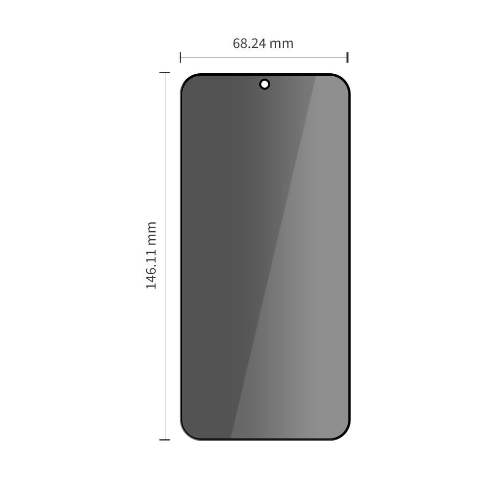 Beskyttelsesfilm til skærm Privacy Tech-Protect Spy+ til Samsung Galaxy S26 S942, Hærdet Glas, Fuldklæbende, Sæt med 2 stykker