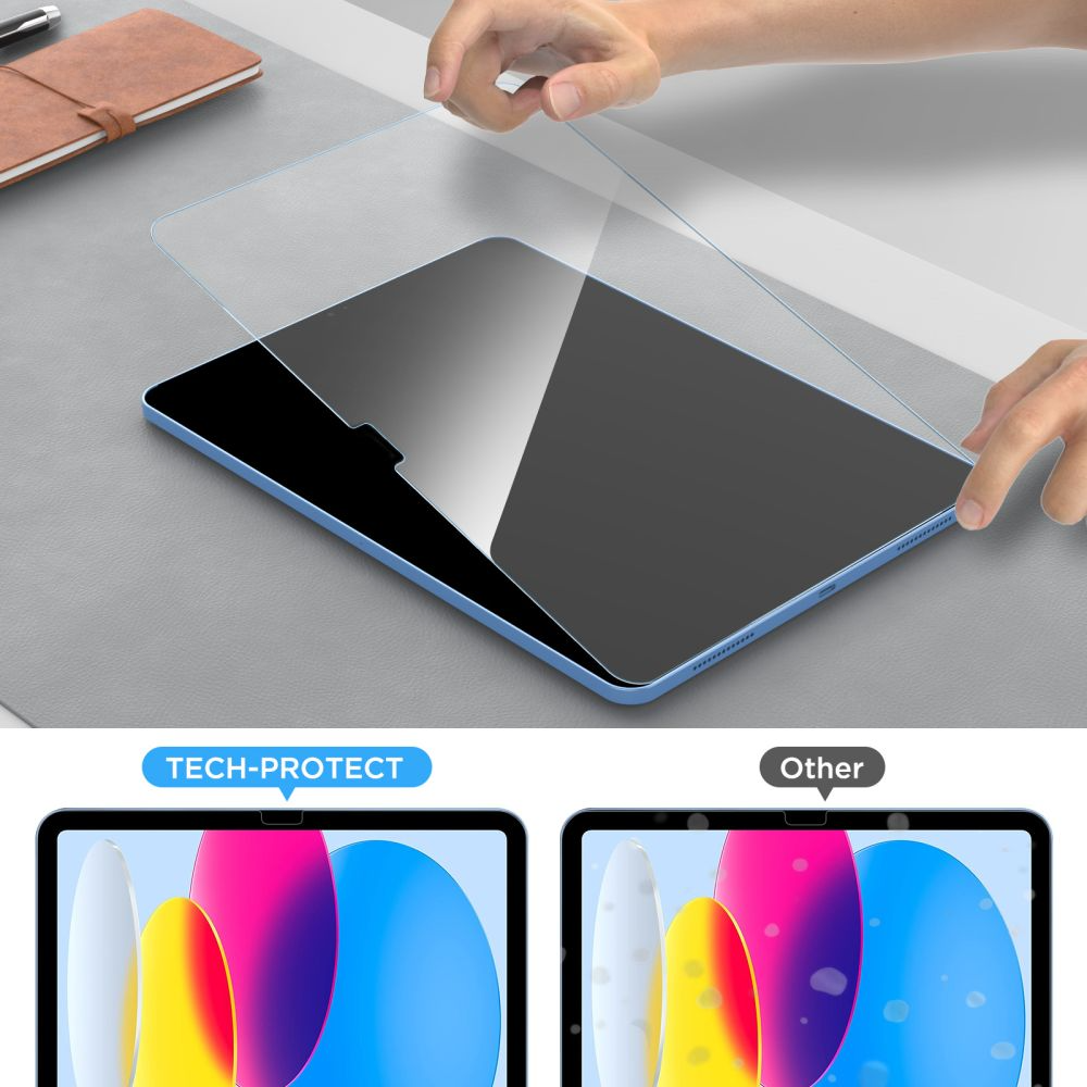 Skærmbeskyttelsesfilm Tech-Protect FIT+ til Samsung Galaxy Tab S10 FE+, Hærdet Glas, Fuldklæbende, Sæt med 2 stykker, 2.5D