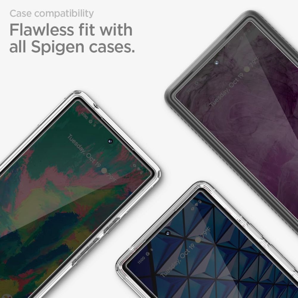 Spigen Alm GlastR skærmbeskytter til Google Pixel 8 Pro, fuld lim, glasbeskyttet, sæt med 2 dele