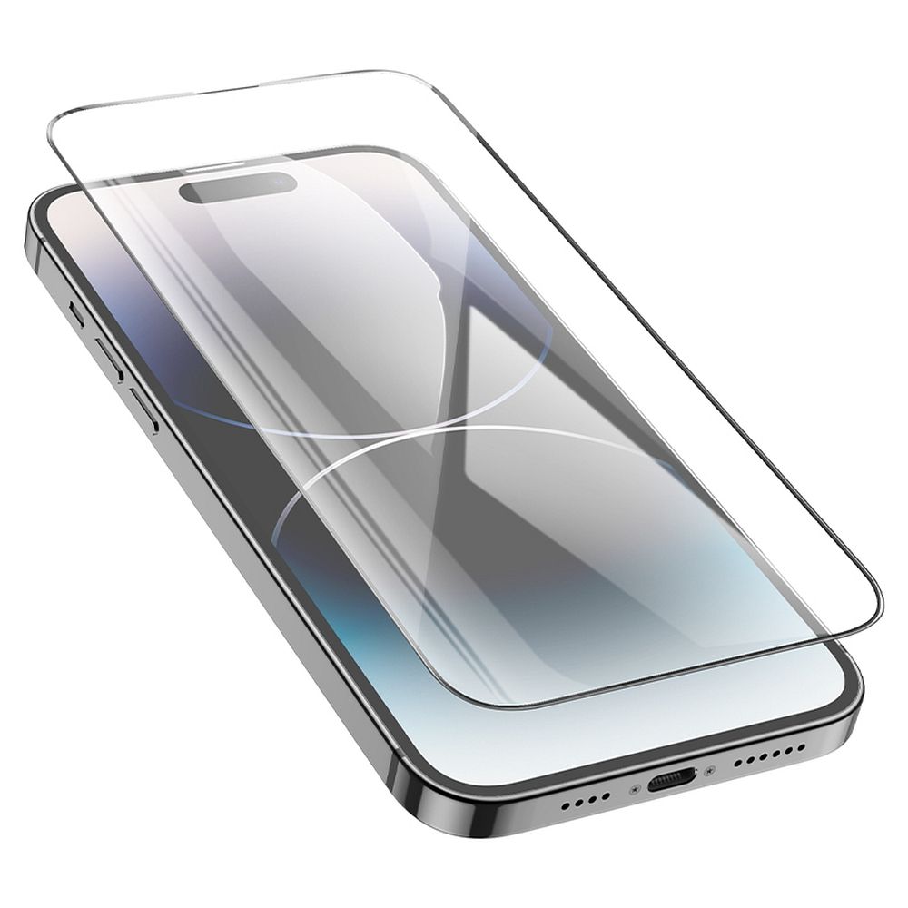 Beskyttelsesfilm til skærm HOCO til Apple iPhone 14 Pro Max, Hærdet Glas, Fuldklæbende, Sæt med 25 stykker, Sort