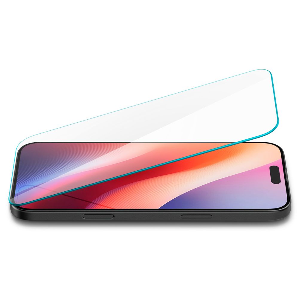 Beskyttelsesfilm til skærm Spigen GlastrR Slim HD til Apple iPhone 16 / 15, Hærdet Glas, Fuldklæbende, 2.5D AGL06910