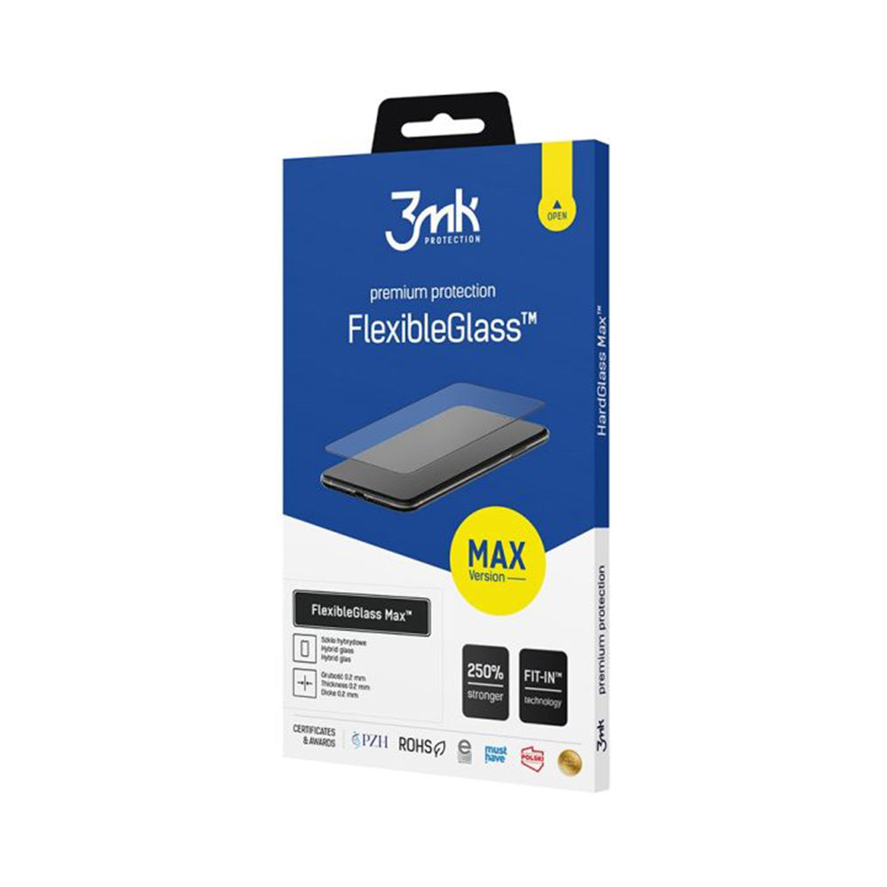 Skærmbeskyttelsesfilm 3MK FlexibleGlass Max til Apple iPhone 16 Pro, Fleksibelt Glas, Fuld Lim, Sort
