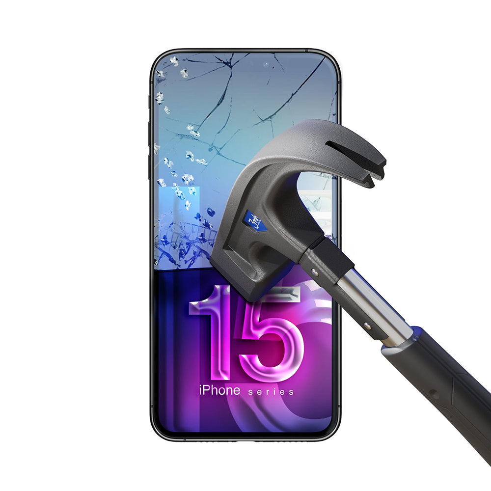 3MK FlexibleGlass Skærmbeskytter til Apple iPhone 15, Fleksibelt Glas, Fuld Lim