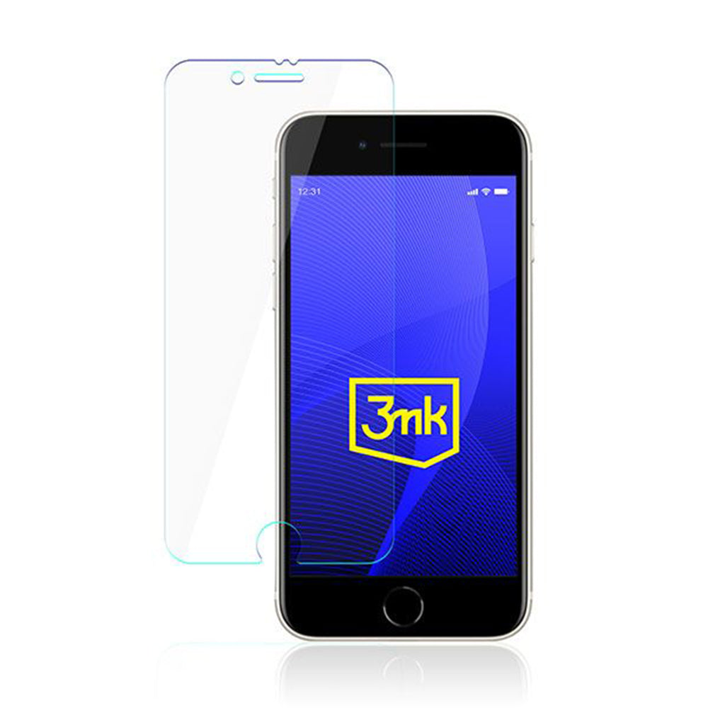 3MK FlexibleGlass Skærmbeskytter til Apple iPhone SE (2022) / SE (2020) / 8 / 7, Fleksibelt Glas, Fuld Lim
