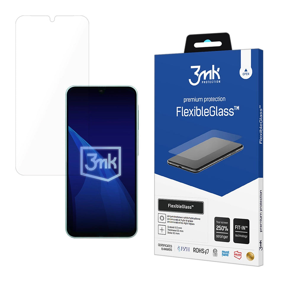 Skærmbeskyttelsesfilm 3MK FlexibleGlass til Samsung Galaxy A26 A266 / A16 5G A166 / A16 4G A165 / M16 M166, Fleksibelt Glas, Fuldklæbende