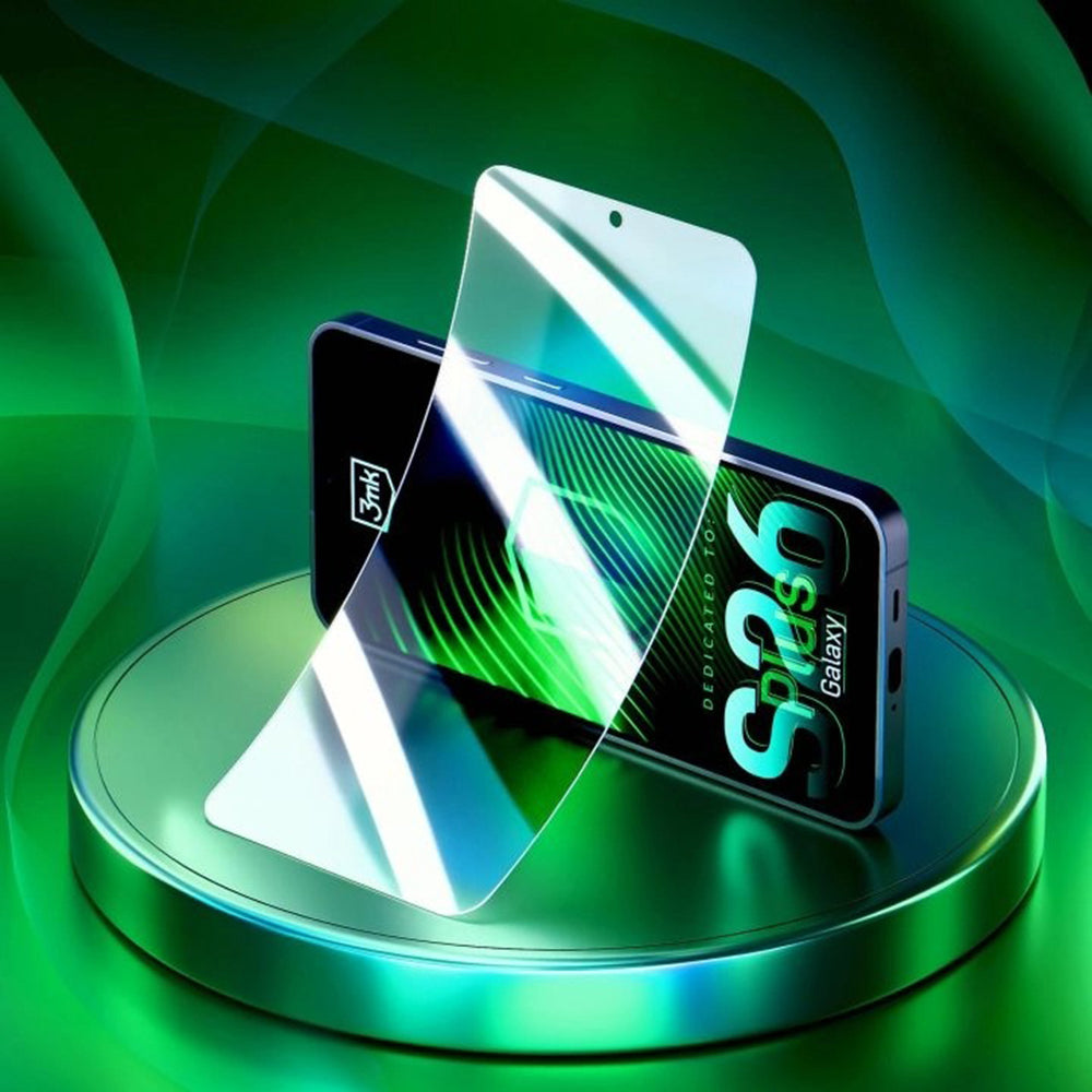 Skærmbeskyttelsesfolie 3MK FlexibleGlass til Samsung Galaxy S26 Plus S947, Fleksibelt Glas, Fuldklæbende, Gennemsigtig