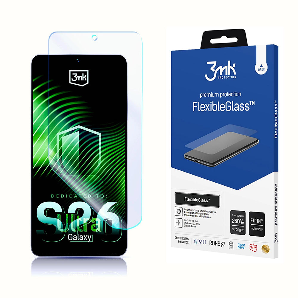Skærmbeskyttelsesfolie 3MK FlexibleGlass til Samsung Galaxy S26 Ultra S948, Fleksibelt Glas, Fuldklæbende