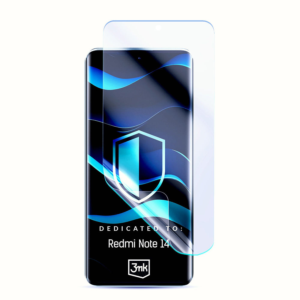 3MK FlexibleGlass Skærmbeskytter til Xiaomi Redmi Note 14 4G (Standard), Fleksibelt Glas, Fuld Lim