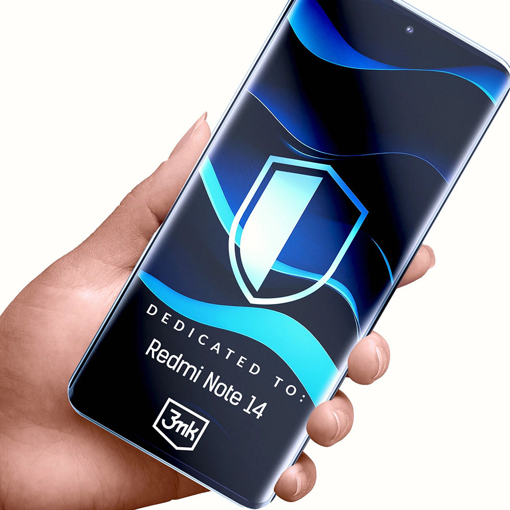 3MK FlexibleGlass Skærmbeskytter til Xiaomi Redmi Note 14 4G (Standard), Fleksibelt Glas, Fuld Lim