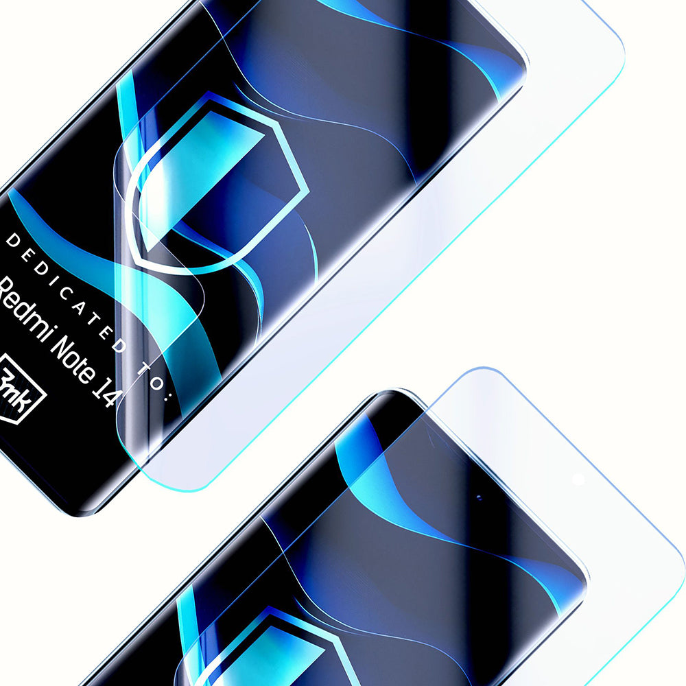 3MK FlexibleGlass Skærmbeskytter til Xiaomi Redmi Note 14 4G (Standard), Fleksibelt Glas, Fuld Lim
