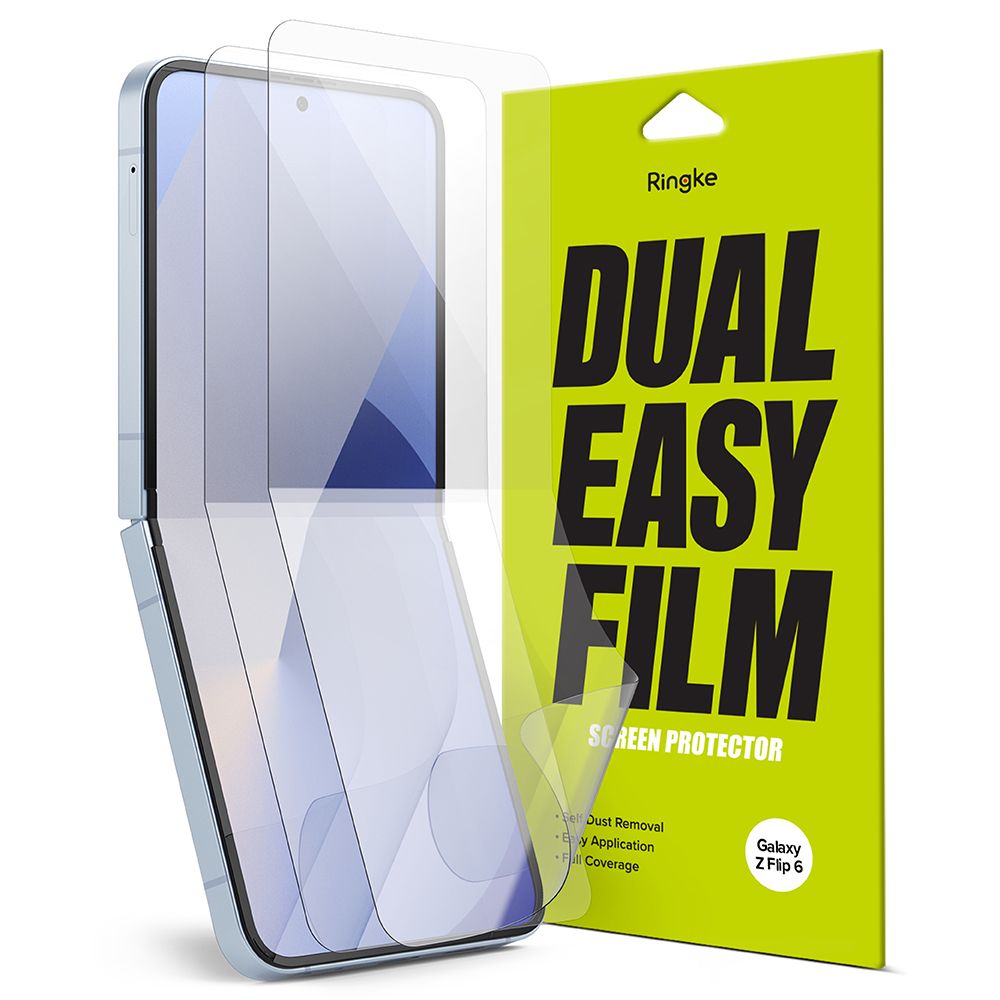 Beskyttelsesfilm til indvendig skærm Ringke Dual Easy for Samsung Galaxy Z Flip6 F741, Plastik, Sæt med 2 stykker