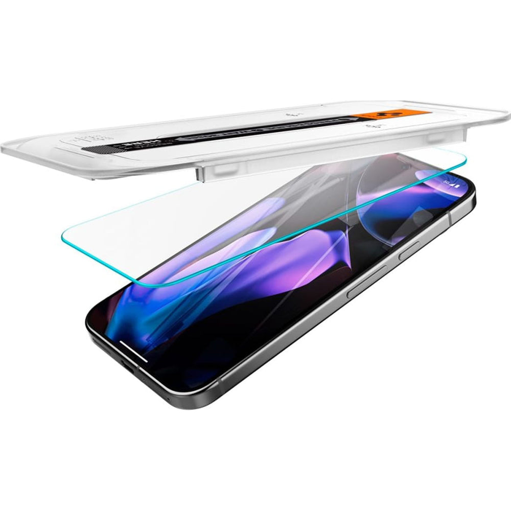 Beskyttelsesfilm til skærm Spigen GlastR EZ FIT til Google Pixel 9 Pro XL, Hærdet Glas, Fuldklæbende, Sæt med 2 stykker