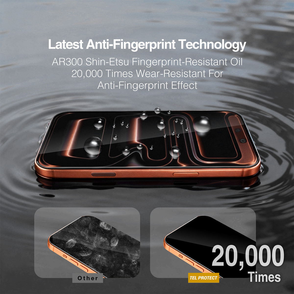 Tel Protect 10X HD DLC Diamond Coating skærmbeskytter til Apple iPhone 18 Pro Max / 17 Pro Max, hærdet glas, fuldlimet, sort