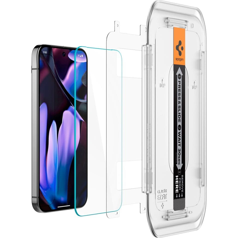 Beskyttelsesfilm til skærm Spigen GlastR EZ FIT til Google Pixel 9 Pro XL, Hærdet Glas, Fuldklæbende, Sæt med 2 stykker