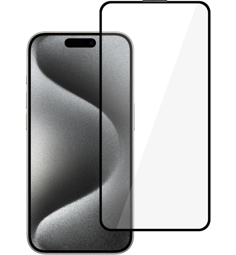 Tel Protect 10X HD Plus Titanium skærmbeskyttelse til Apple iPhone 17 / 16 Pro, hærdet glas, fuldlimet, sort
