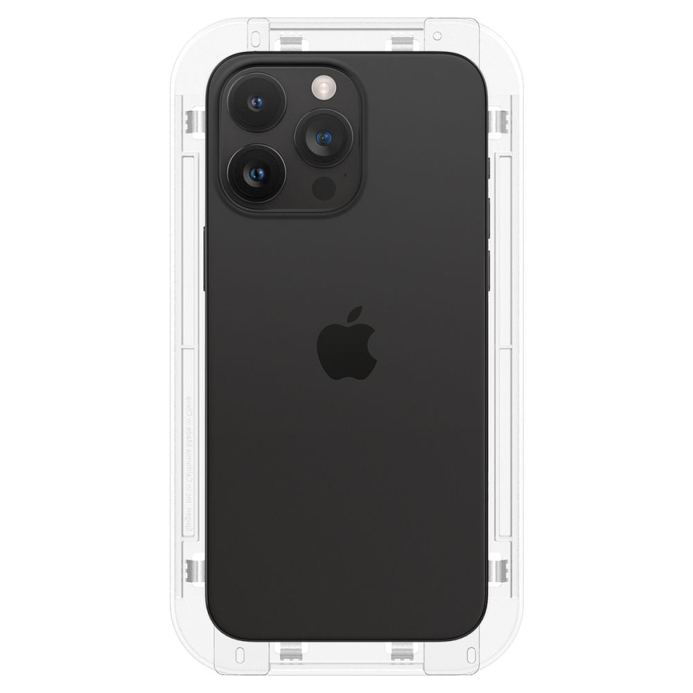 Beskyttelsesfilm til skærm Spigen GlastR EZ FIT til Apple iPhone 15 Pro Max, Hærdet glas, Fuldklæbende, Sæt med 2 stykker AGL06872