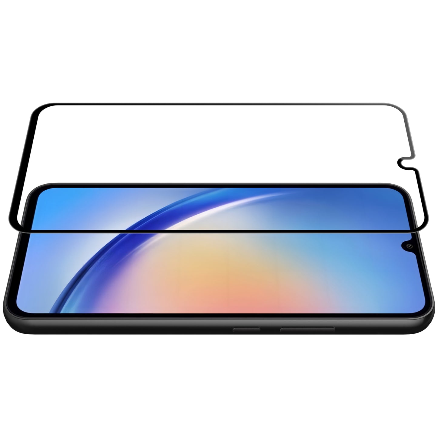 OEM-skærmbeskyttelsesfilm til Samsung Galaxy A34 A346, skærmet glas, fuld lim, 9D, sort