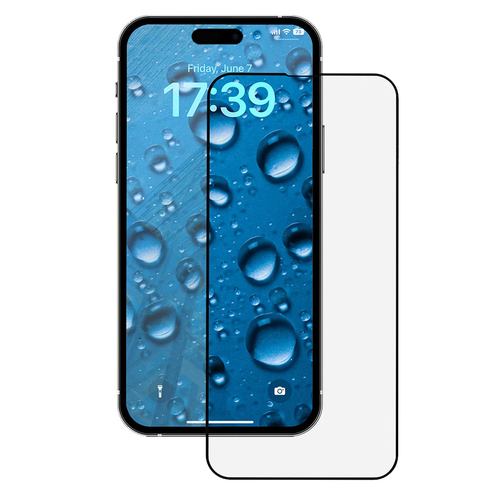 Anank 3X Reinforced Screen Protector for Apple iPhone 15 Pro, Tempered Glass, Full Glue, 2.5D, Black