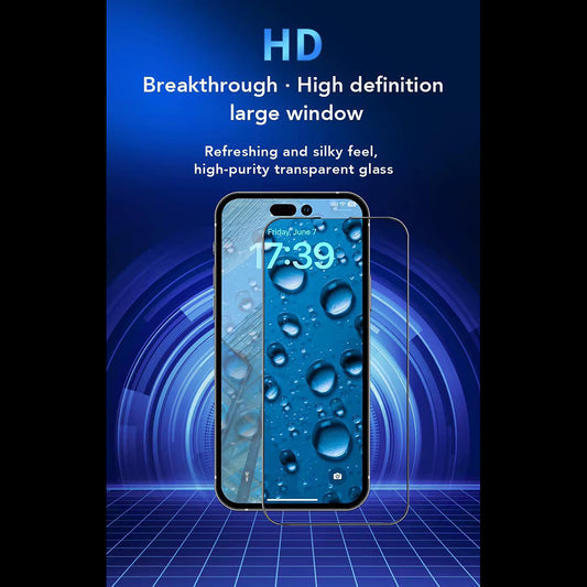 Anank 3X Forstærket Skærmbeskyttelsesfilm til Apple iPhone 15, Hærdet Glas, Fuld Lim, 2.5D, Sort