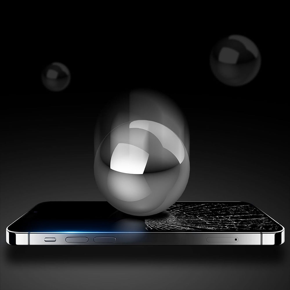 Beskyttelsesfilm Anank 5X Forstærket Anti Crack til Apple iPhone 17 Pro, Hærdet Glas, Fuldklæbende, 3D, Sort