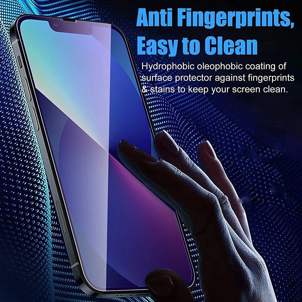 Beskyttelsesfilm til skærm Anti Blue Light Anank 5X Forstærket til Apple iPhone 17, Hærdet Glas, Fuldklæbende, 2.5D, Sort