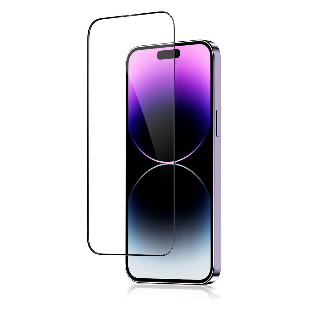 Blueo Anti-Broken Skærmbeskytter til Apple iPhone 15 Pro, Hærdet Glas, Fuld Lim, Sort