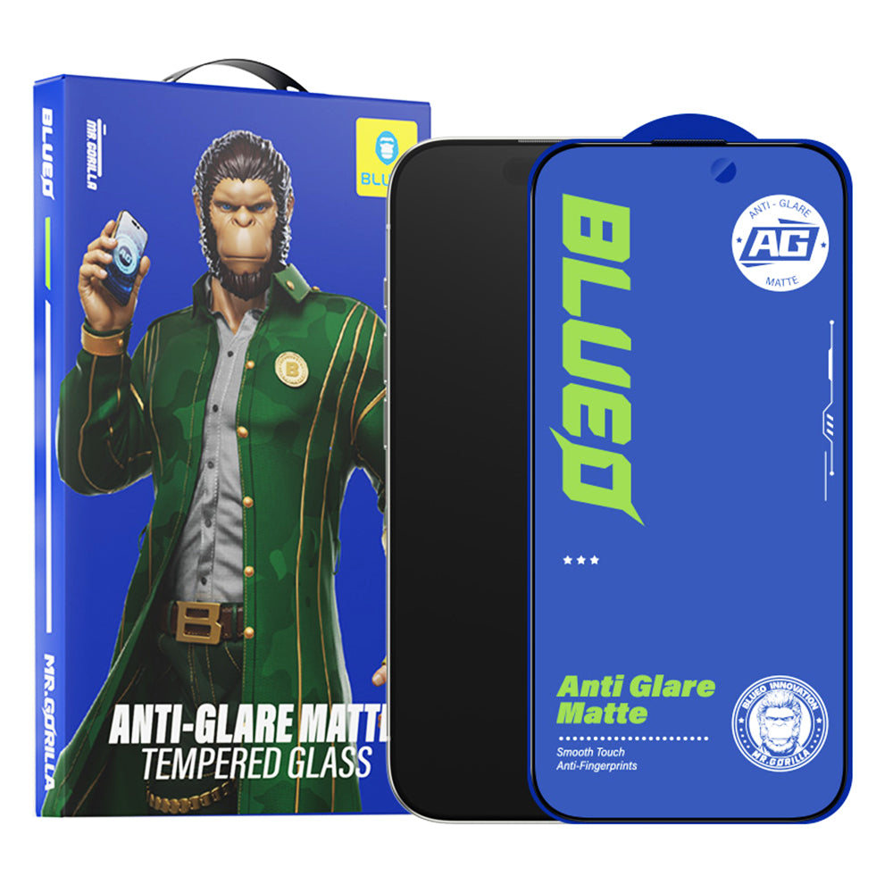 Blueo Anti-Glare Skærmbeskyttelsesfilm til Apple iPhone 12 Pro Max, Hærdet Glas, Fuld Lim, Sort