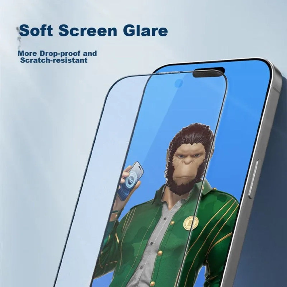 Blueo Anti-Glare Skærmbeskyttelsesfilm til Apple iPhone 12 Pro Max, Hærdet Glas, Fuld Lim, Sort
