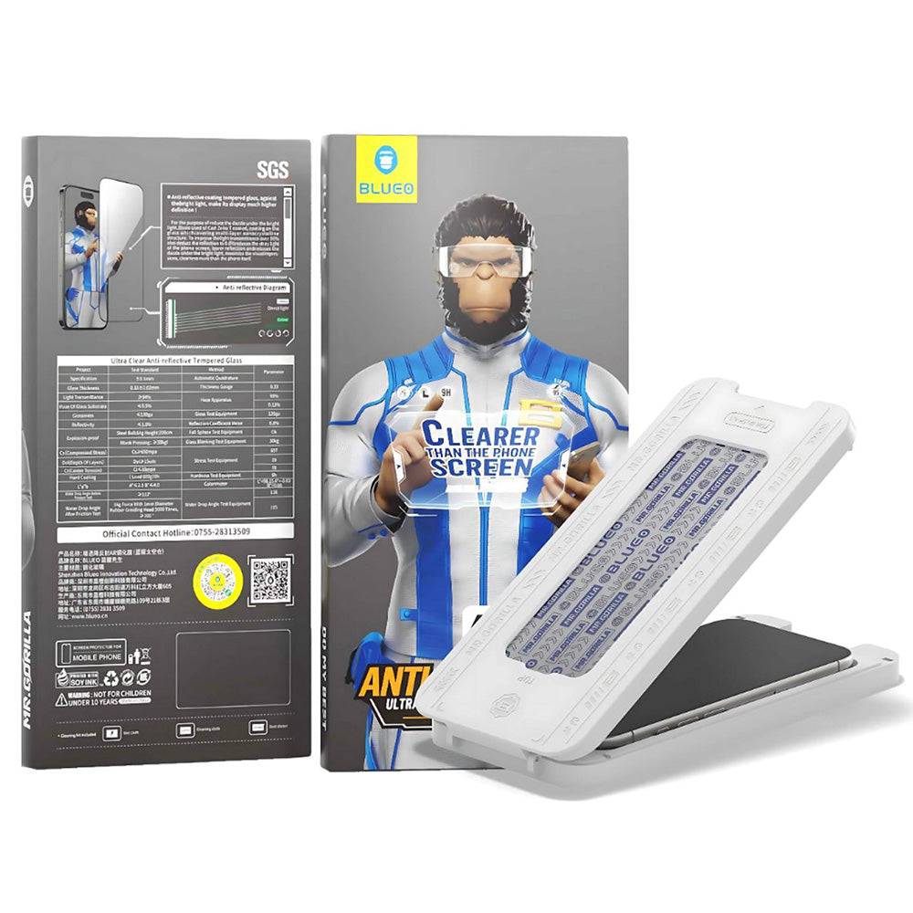 Beskyttelsesfilm Blueo Anti-Reflective HD til Apple iPhone 17 Air, Hærdet Glas, Full Glue, Sort