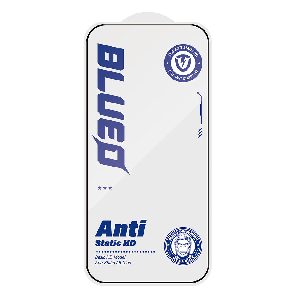 Blueo Anti-Static HD Skærmbeskyttelsesfilm til Apple iPhone 12 Pro Max, Hærdet Glas, Fuld Lim, Sort