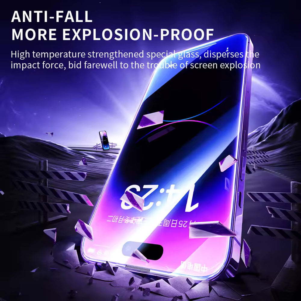 Blueo Anti-Static HD Skærmbeskyttelsesfilm til Apple iPhone 15 Pro Max, Hærdet Glas, Fuld Lim, Sort