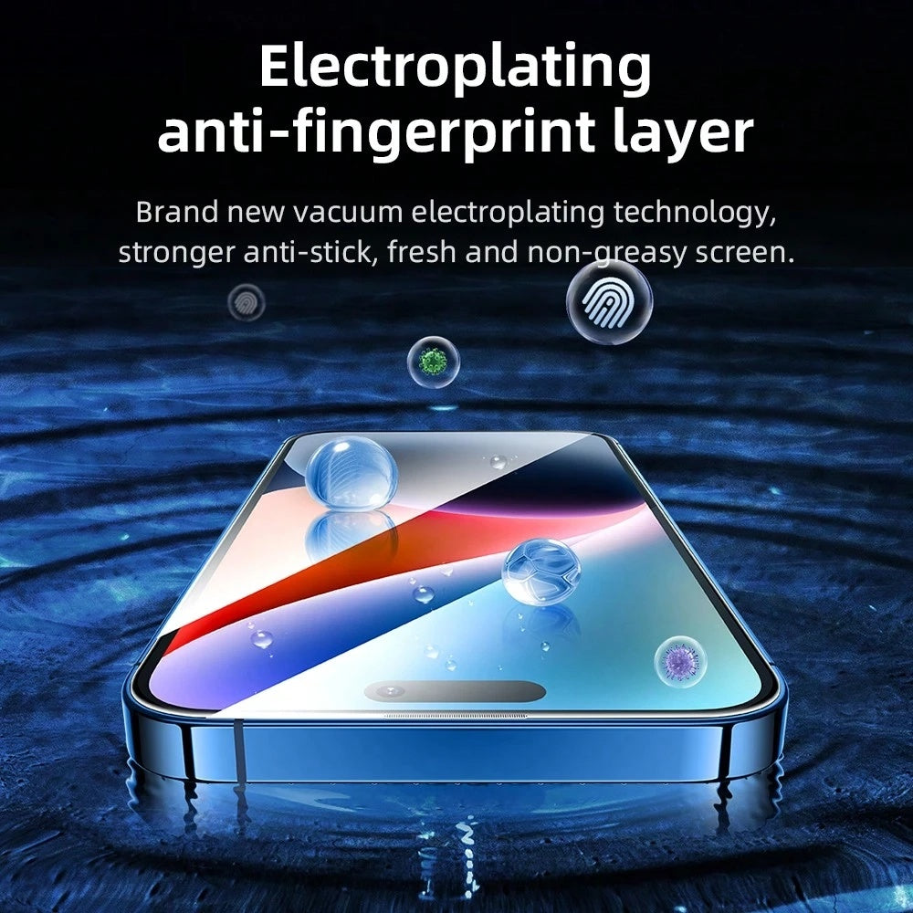 Blueo AR Applicator Pro Skærmbeskyttelsesfilm til Apple iPhone 16 Pro Max, Hærdet Glas, Fuld Lim, 3D, Sort