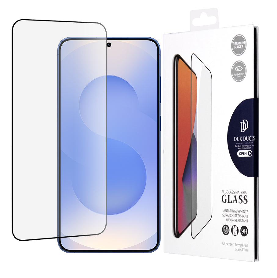 Skærmbeskyttelsesfilm DUX DUCIS til Samsung Galaxy S25 S931, hærdet glas, Edge Glue, sort