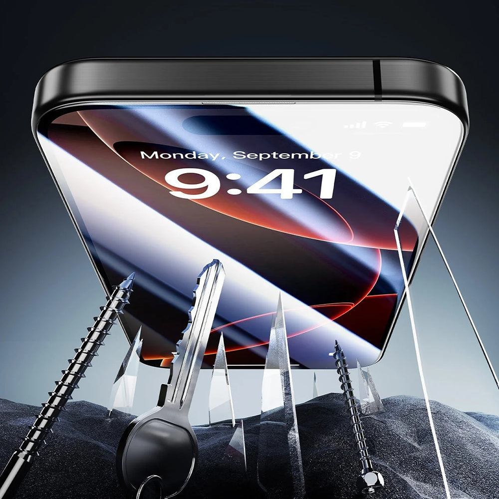 Beskyttelsesfilm ESR Armorite UltraFit til Apple iPhone 17 / 16 Pro, Hærdet Glas, Fuldklæbende, Sæt med 3 stykker, Sort