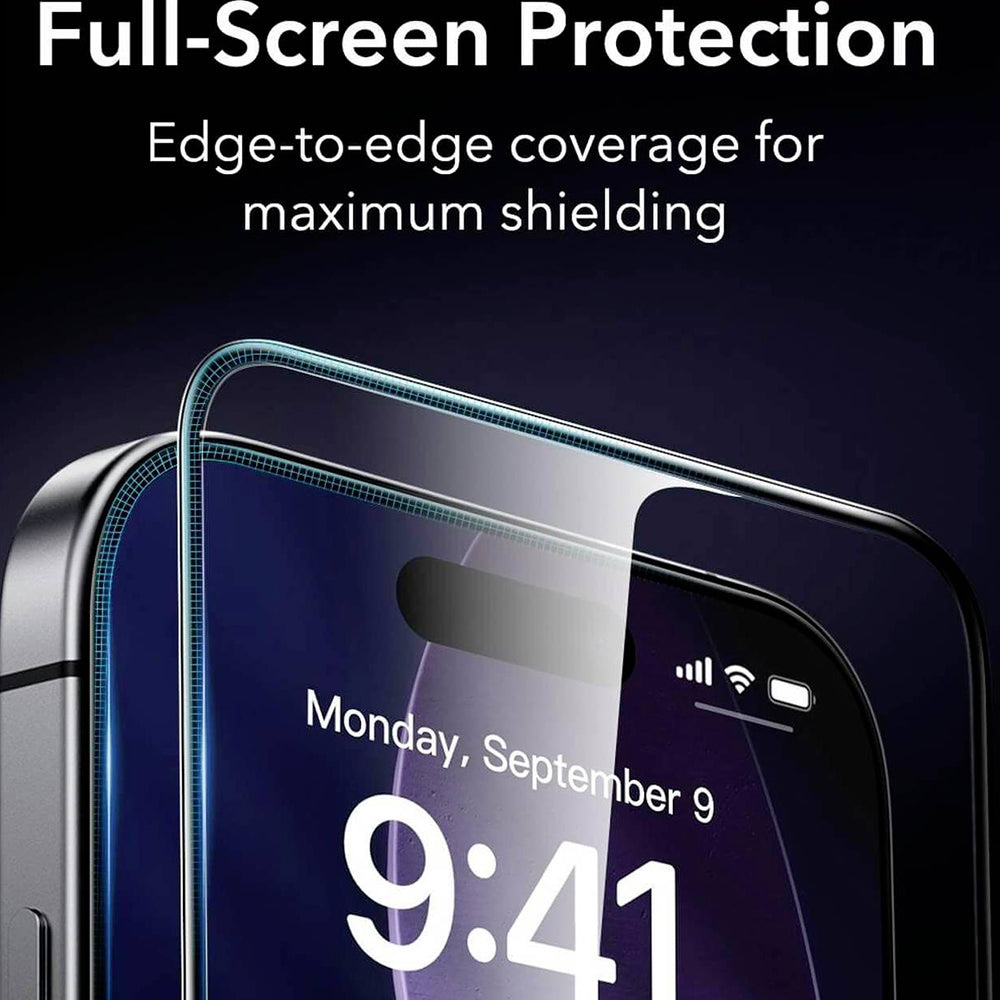 ESR Armorite UltraFit Skærmbeskyttelsesfilm til Apple iPhone 18 Pro Max / 17 Pro Max, Hærdet Glas, Fuld Lim, Sæt med 2 stk., Sort