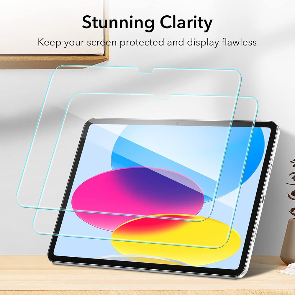 Beskyttelsesfilm ESR skærm til Apple iPad (2025) / (2022), Hærdet Glas, Fuldklæbende, Sæt med 2 stykker