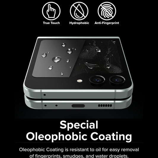 Ringke Exterior Screen Protector for Samsung Galaxy Z Flip5 F731, Tempered Glass, Full Glue, Set of 2 Pieces