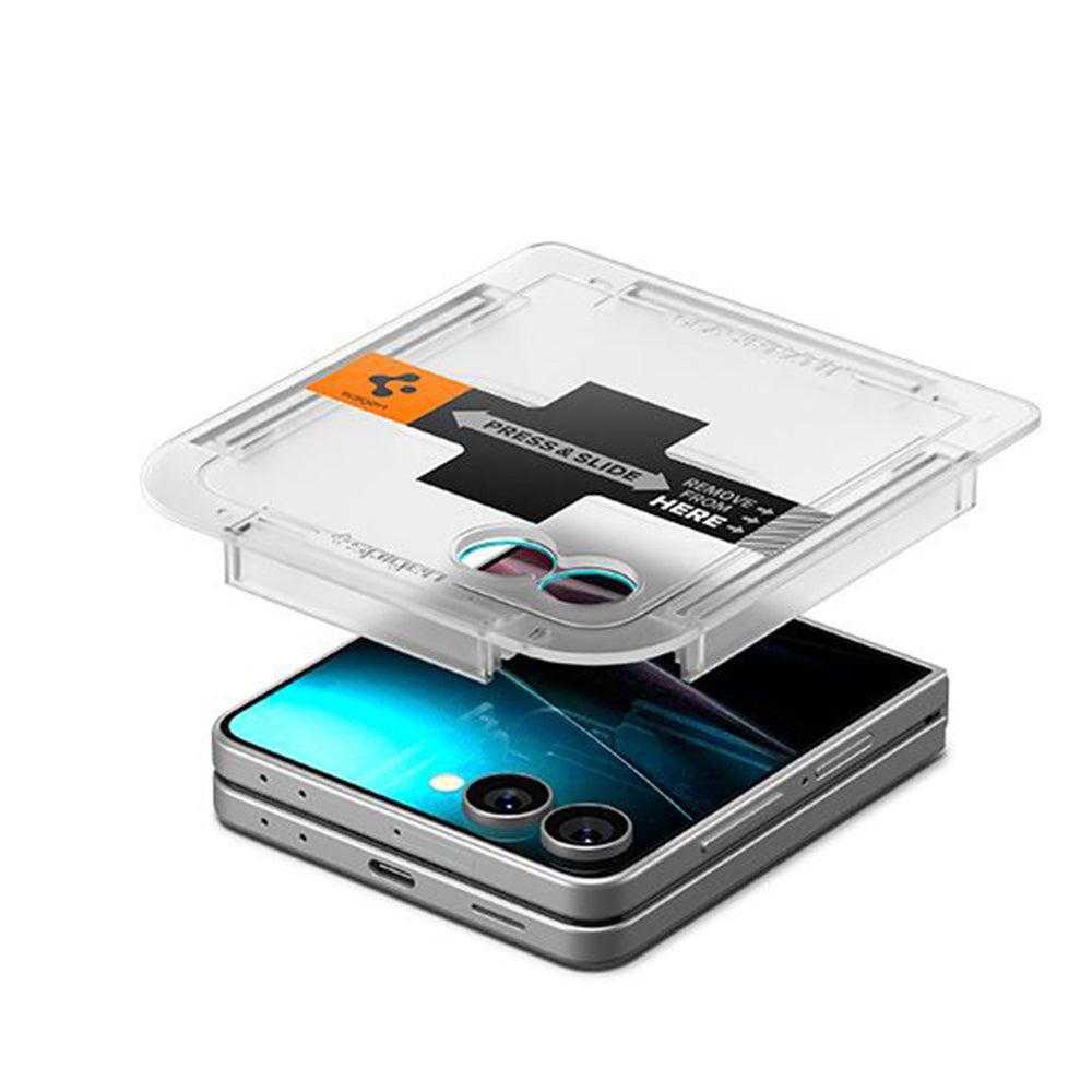 Beskyttelsesfilm til ydre skærm Spigen GlastR EZ FIT til Samsung Galaxy Z Flip7 F766, Hærdet Glas, Fuldklæbende