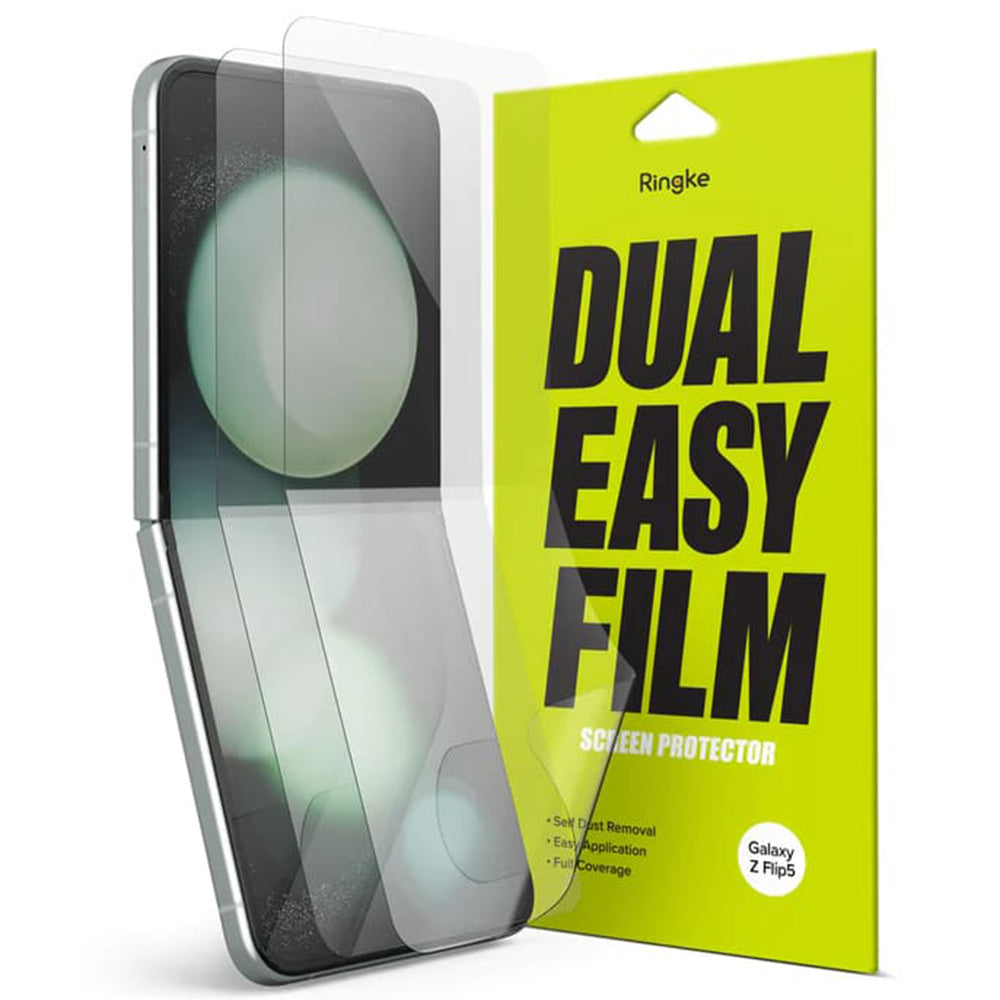 Beskyttelsesfilm til indvendig skærm Ringke Dual Easy for Samsung Galaxy Z Flip5 F731, Plastik, Sæt med 2 stykker